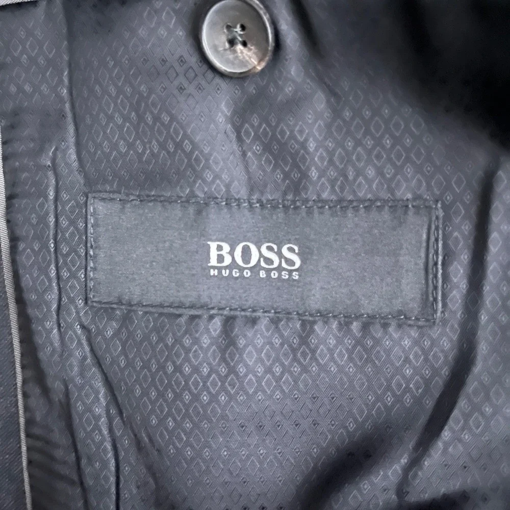 BOSS‎ Hugo Boss Blazer Mens 38R Charcoal Gray Solid Reda Super 100 Italian Wool